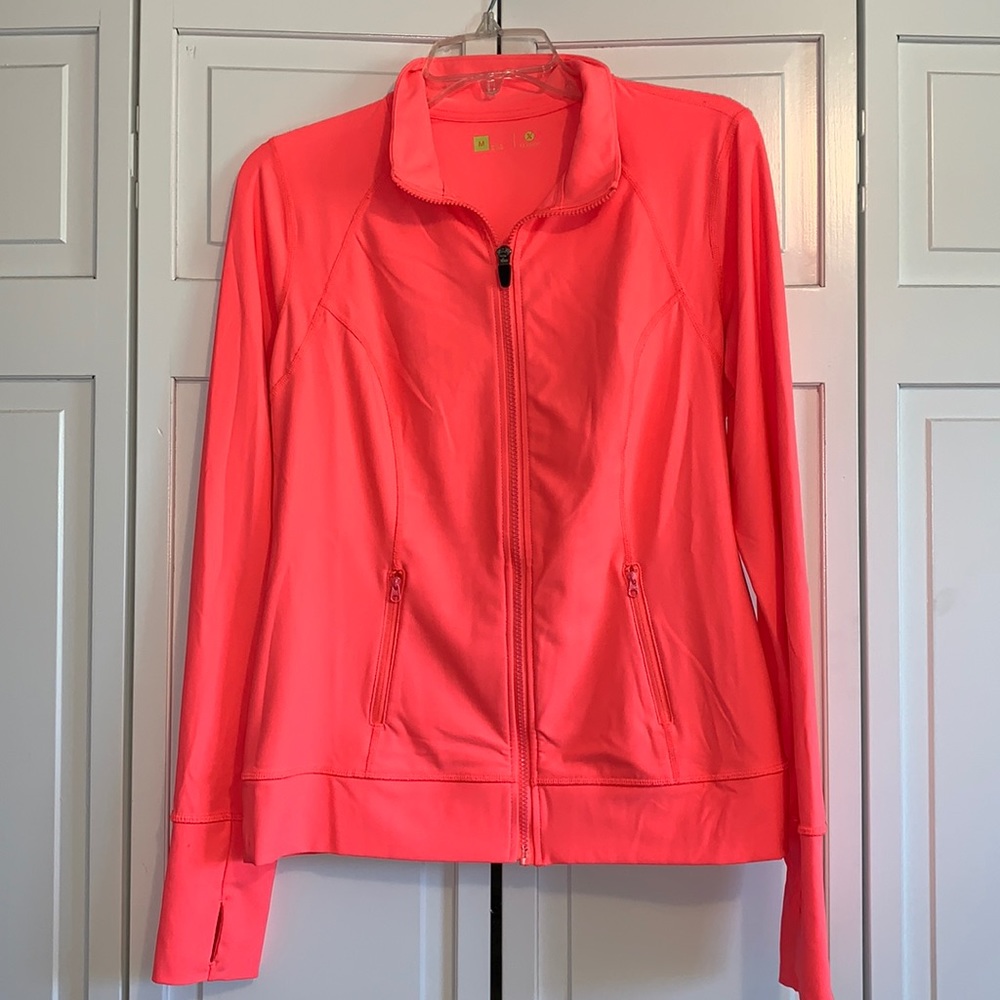 Athletic Hot Pink Zip Up, Size Medium